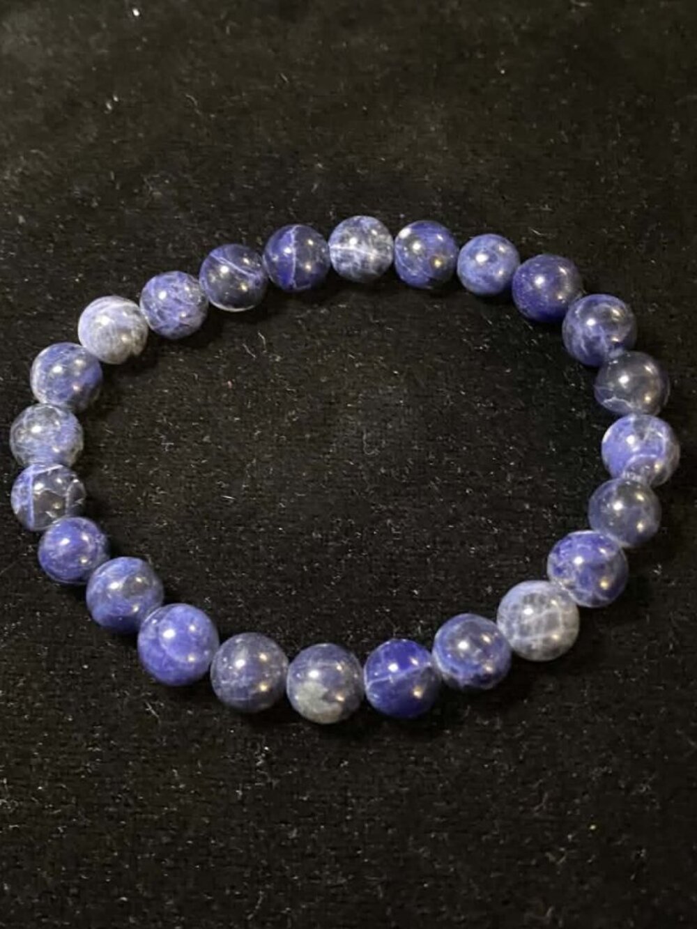 Natural Blue Purple Sodalite Polished Beaded Bracelet